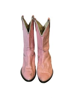 Vintage Old West Pink leather Cowboy Boots
